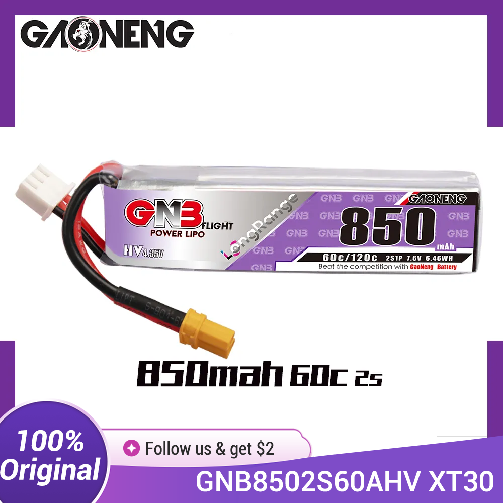 Drone Kit Long Range - GAONENG GNB LiPo batería 850mAh 2S